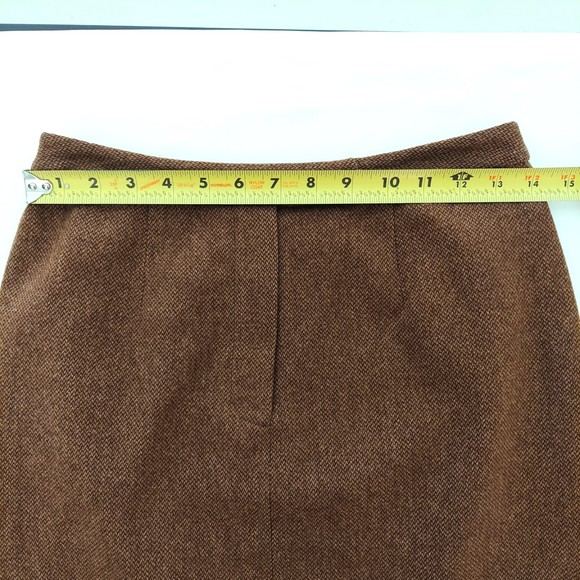 Lauren Ralph Lauren 100% Lambswool Brown Skirt Women's Sz 4 - Picture 11 of 13